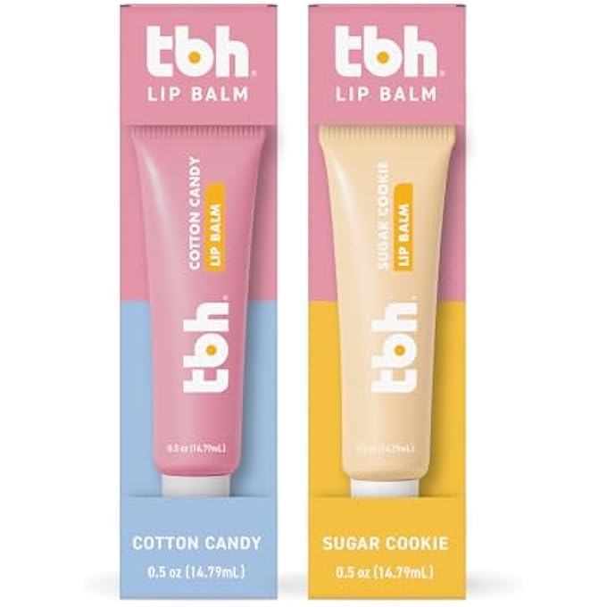 tbh KIDS LIP BUTTER BALM FOR KIDS | VEGAN TINTED LIP BALM & LIP GLOSS FOR GIRLS | SAFE, HYDRATING, NATURAL TWEEN LIP CARE - COTTON CANDY & SUGAR COOKIE FLAVORS - Image 1